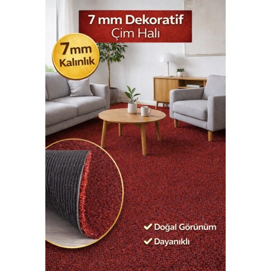 Çim Halı 7mm Kırmızı Çim Halı