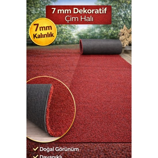 Çim Halı 7mm Kırmızı Çim Halı