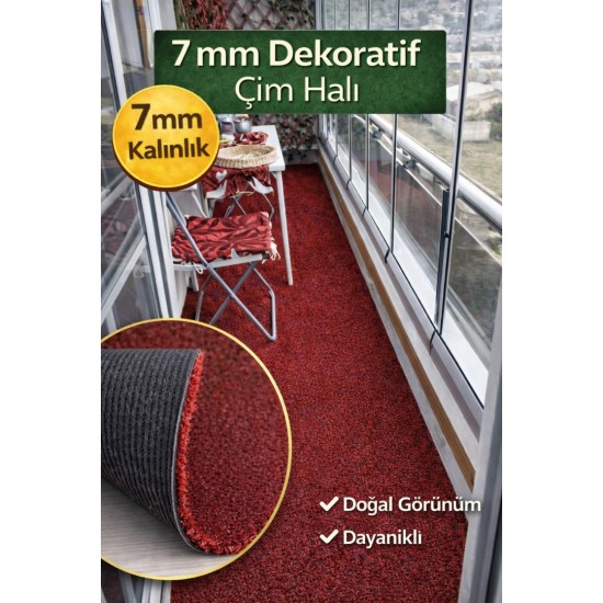 Çim Halı 7mm Kırmızı Çim Halı